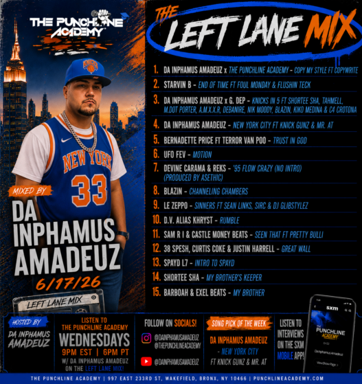 Da Inphamus Amadeuz Keeps the Heat Coming on the 6/17/26 Left Lane Mix